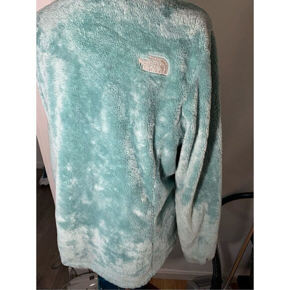 North face green fip up fleece jacket comfy and cozy - Picture 4 of 4